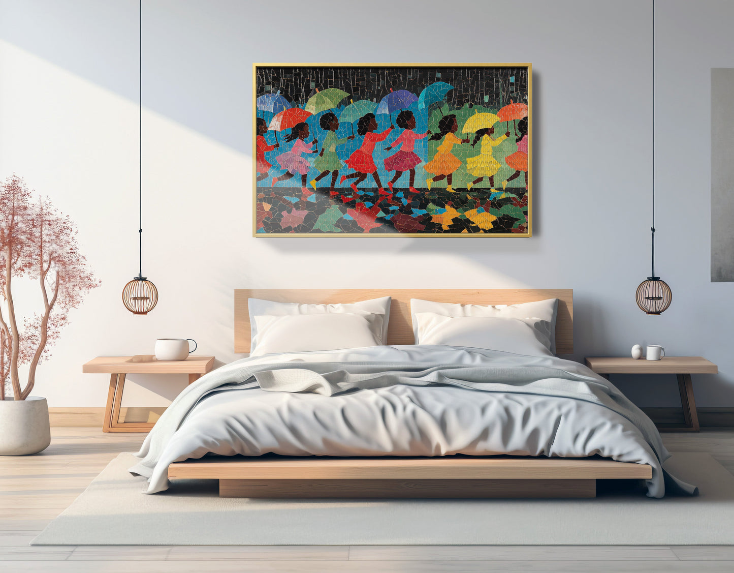 Black Girls Umbrella Dance Black children wall art view 39