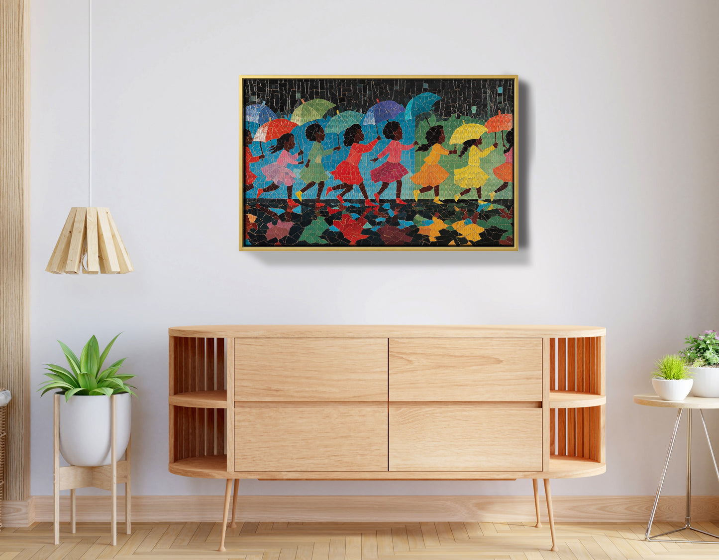 Black Girls Umbrella Dance Black children wall art view 38