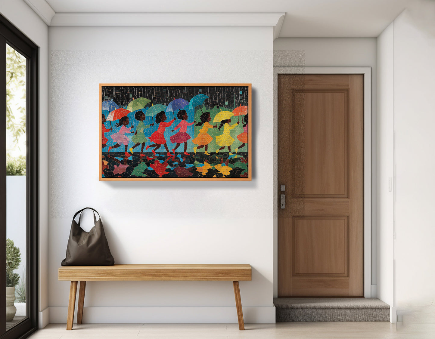 Black Girls Umbrella Dance Black children wall art view 47