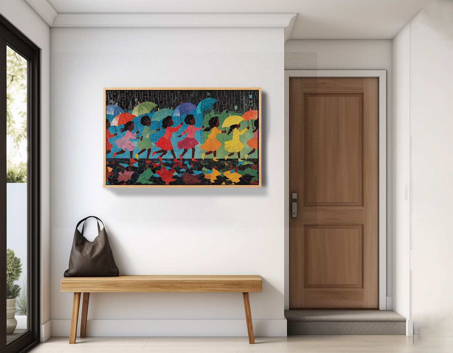 Black Girls Umbrella Dance Black children wall art view 53