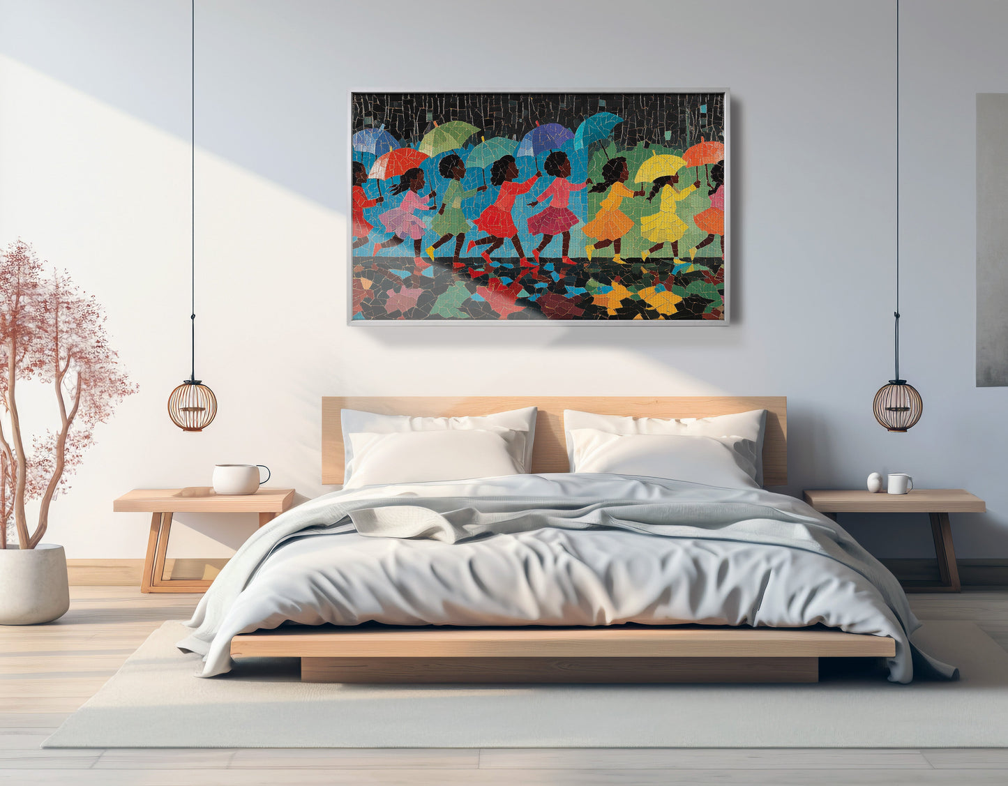 Black Girls Umbrella Dance Black children wall art view 57