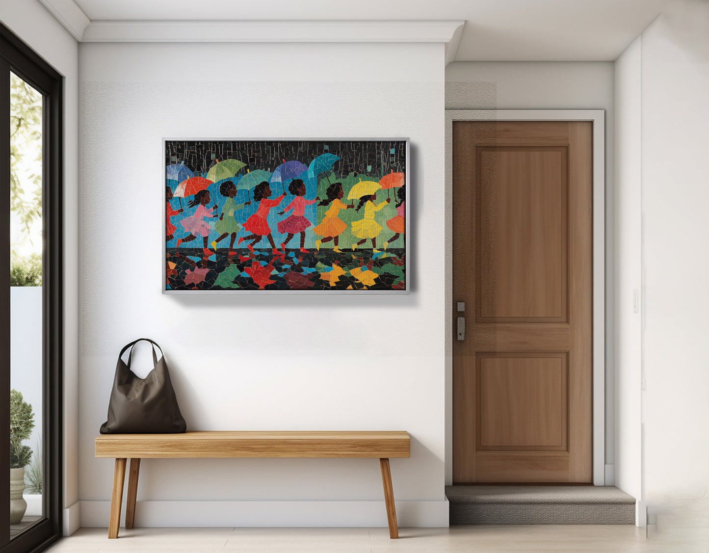 Black Girls Umbrella Dance Black children wall art view 59