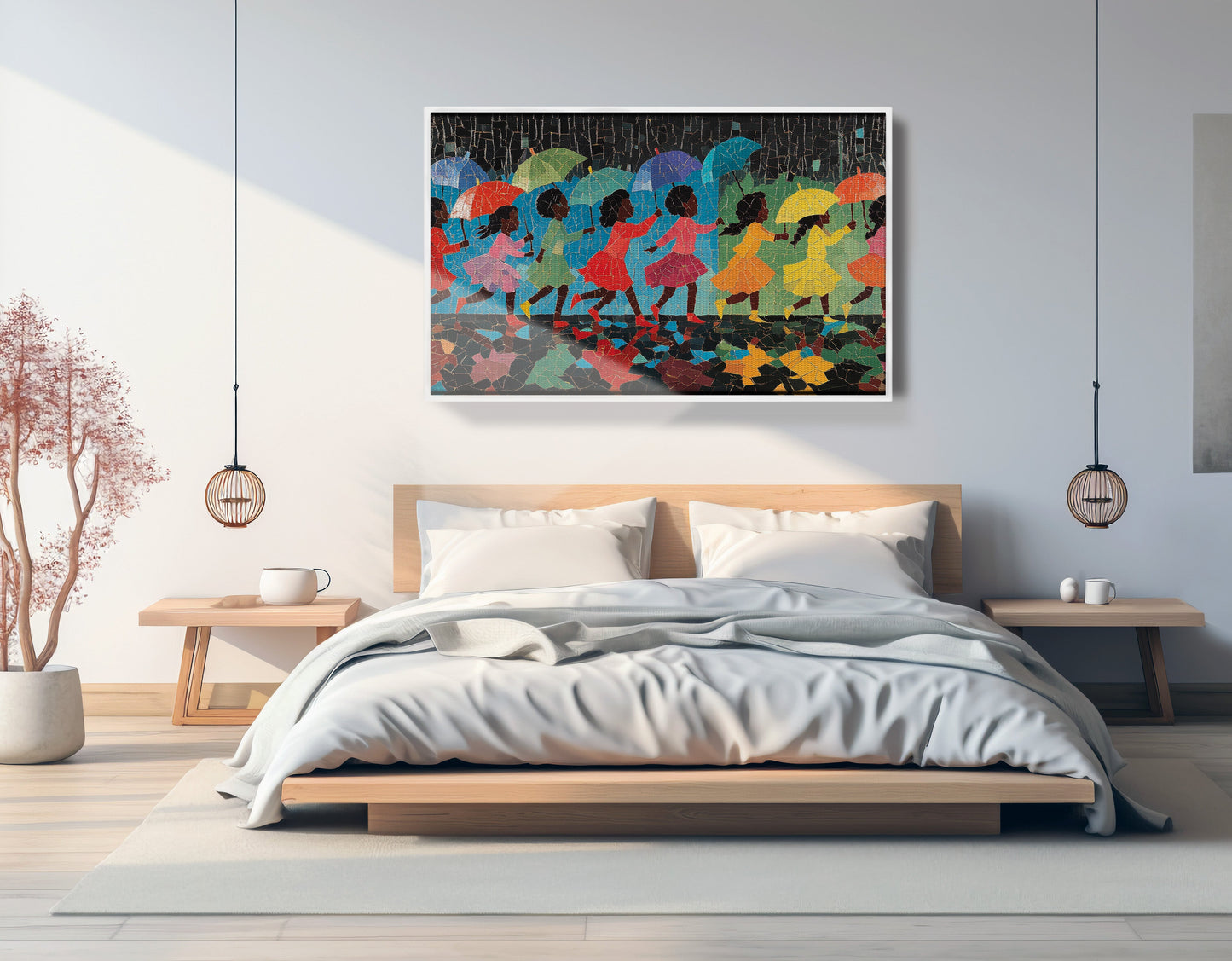 Black Girls Umbrella Dance Black children wall art view 63