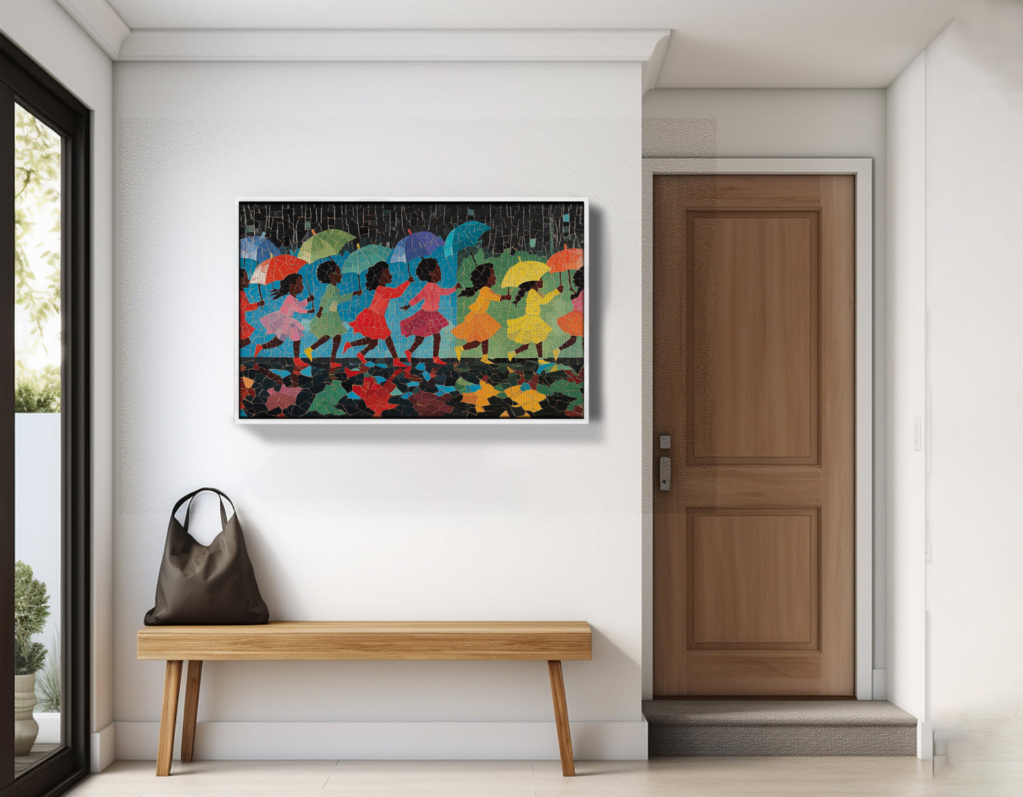 Black Girls Umbrella Dance Black children wall art view 65