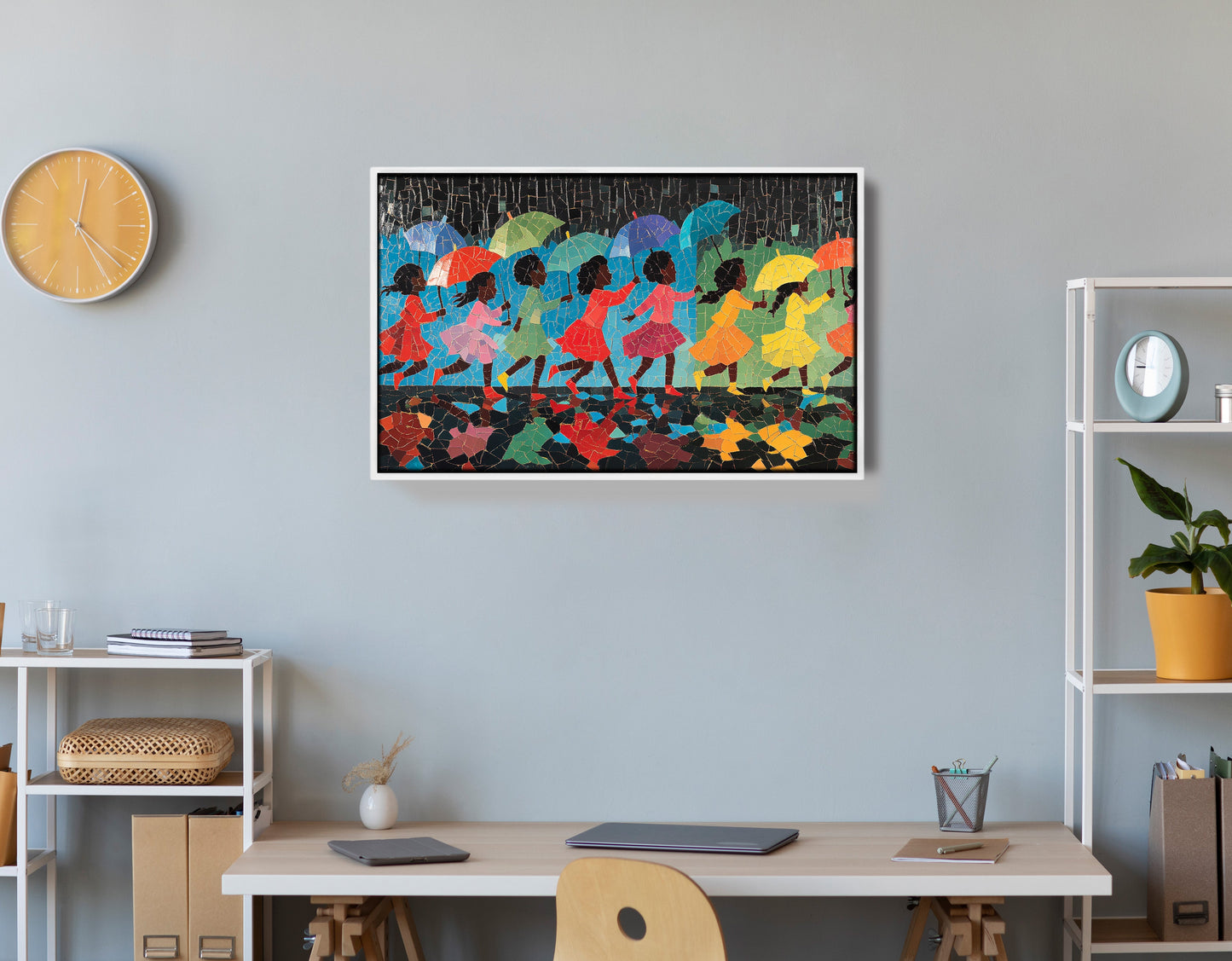 Black Girls Umbrella Dance Black children wall art view 66