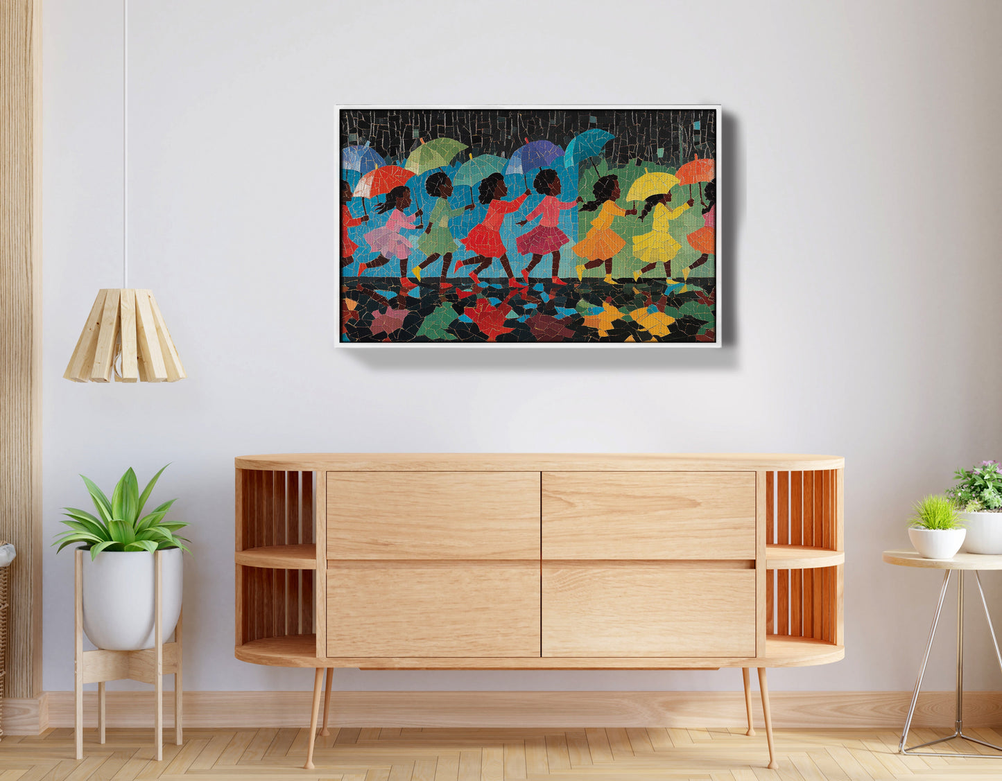 Black Girls Umbrella Dance Black children wall art view 62