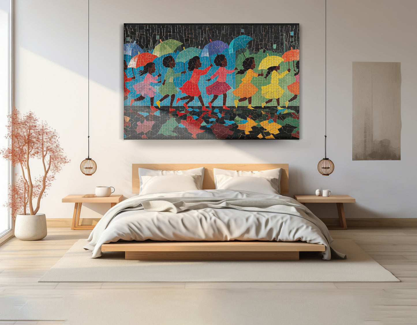 Black Girls Umbrella Dance Black children wall art view 15