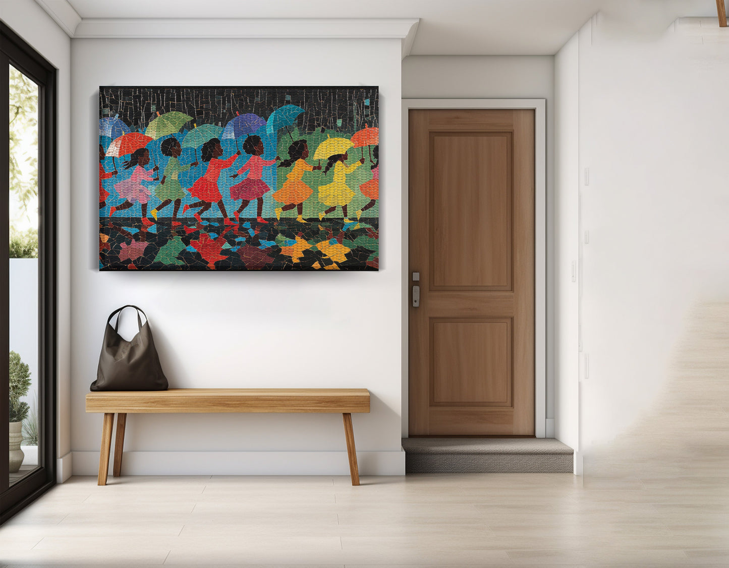 Black Girls Umbrella Dance Black children wall art view 17