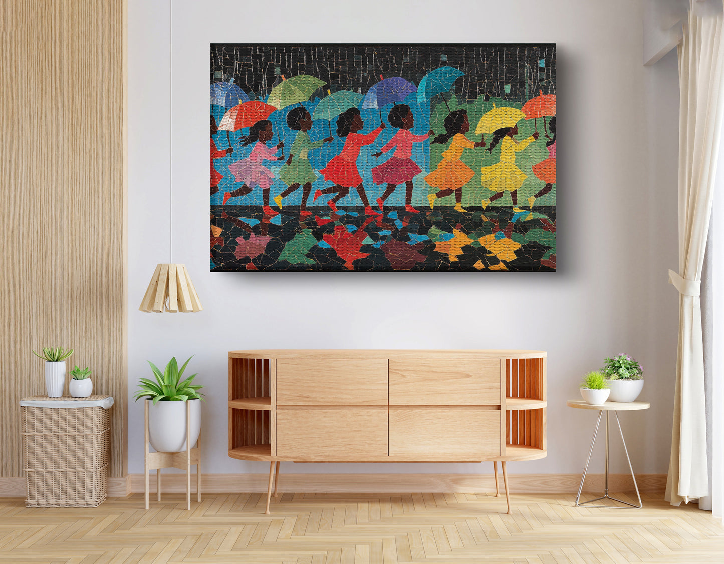Black Girls Umbrella Dance Black children wall art view 14