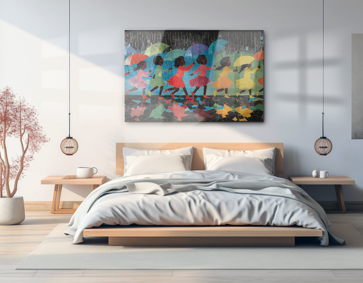 Black Girls Umbrella Dance Black children wall art view 21