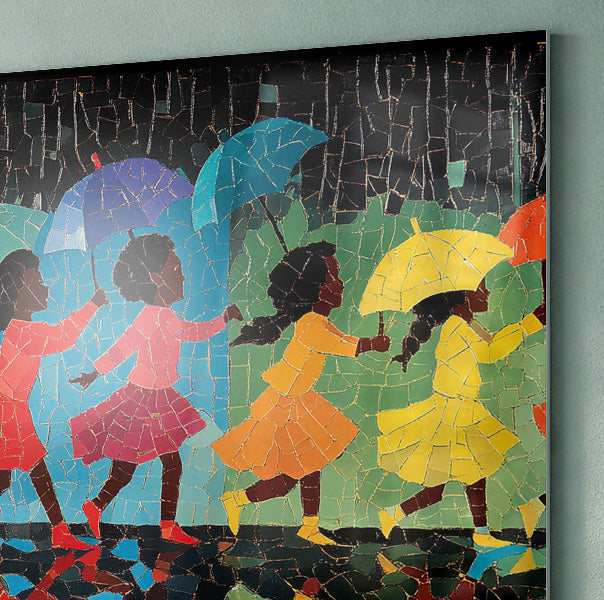 Black Girls Umbrella Dance Black children wall art view 22