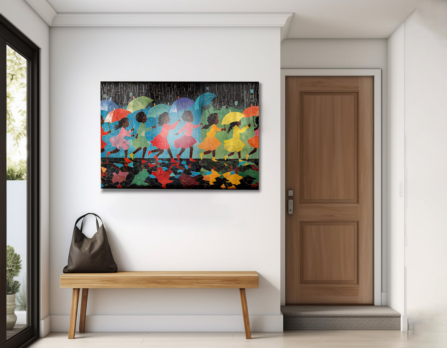 Black Girls Umbrella Dance Black children wall art view 23