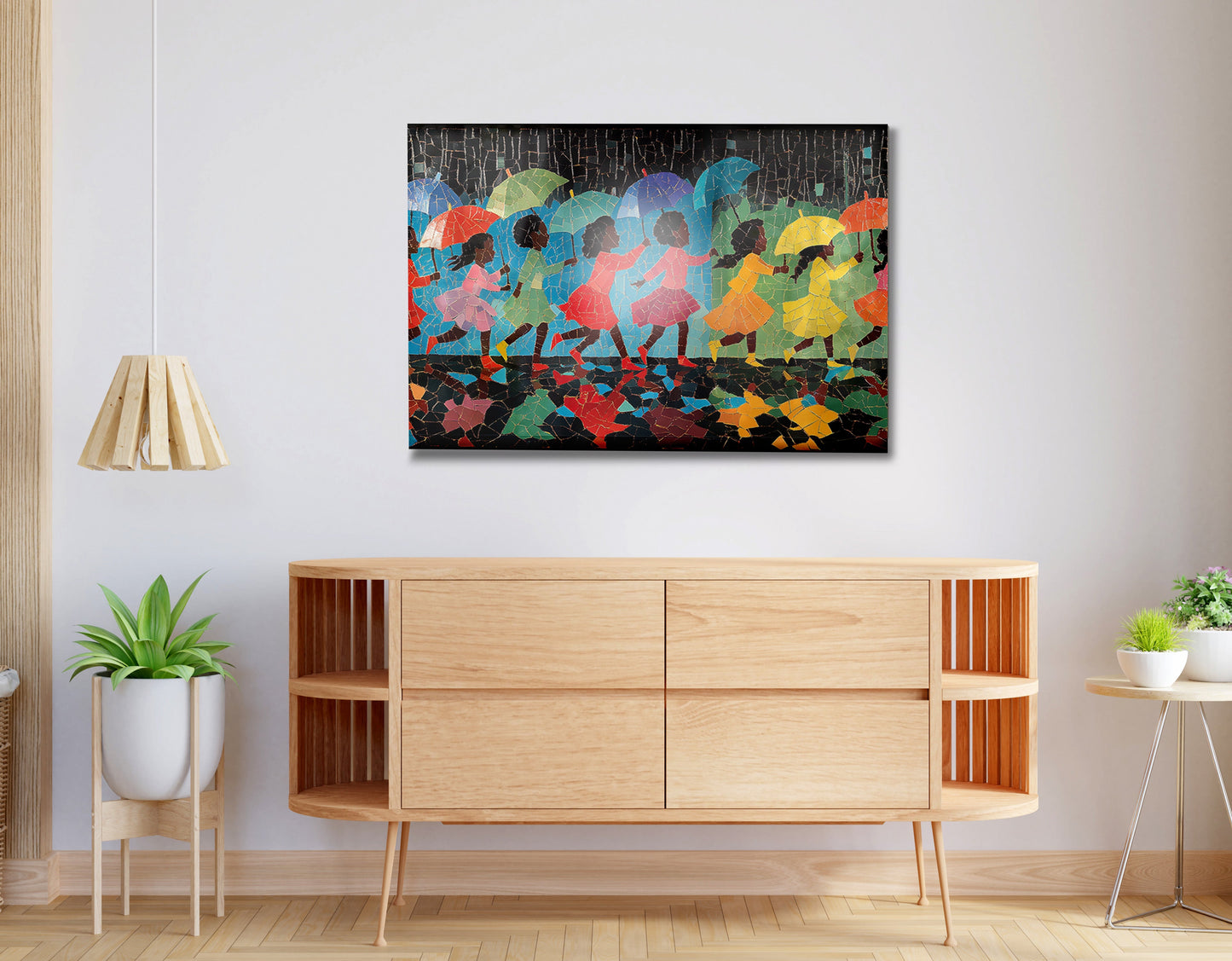 Black Girls Umbrella Dance Black children wall art view 20