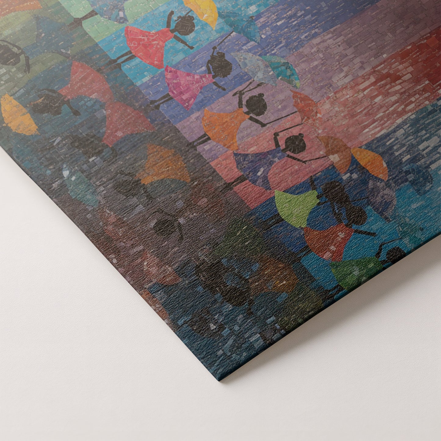 Black Girls Rainbow Umbrella Black children wall art artwork by MoomZee Artwork