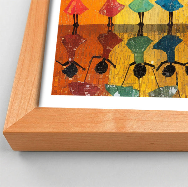 Black Girls Rainbow Umbrella Black children wall art view 82
