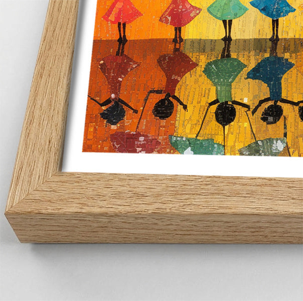 Black Girls Rainbow Umbrella Black children wall art view 76