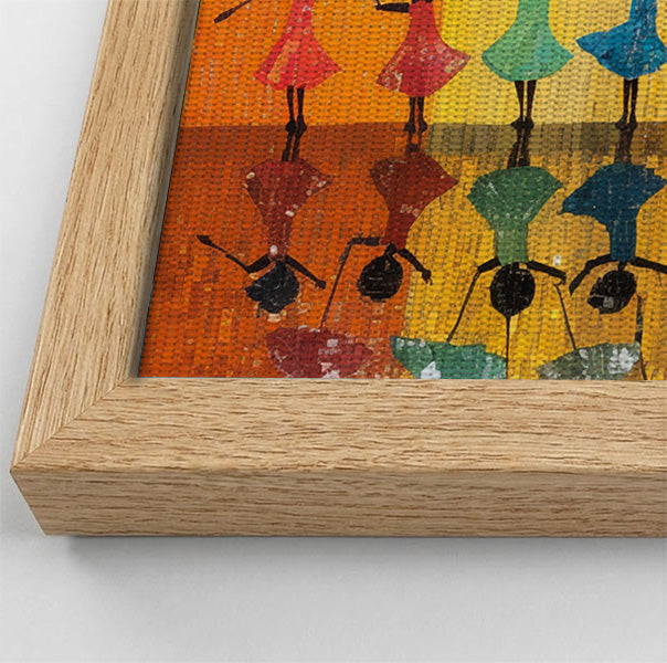 Black Girls Rainbow Umbrella Black children wall art view 52