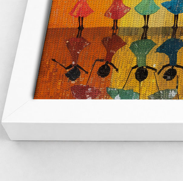 Black Girls Rainbow Umbrella Black children wall art view 64