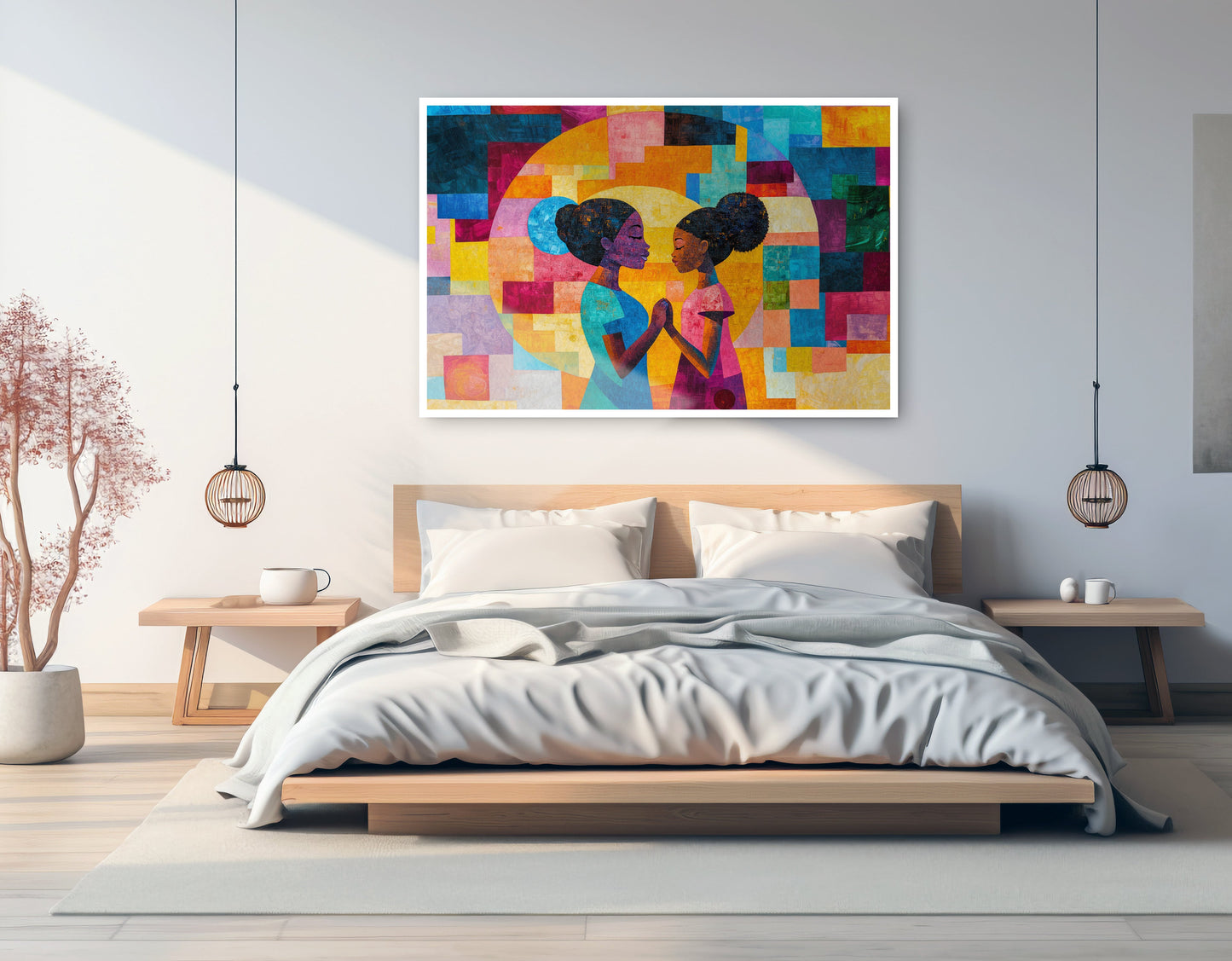 Black Girls Friendship Black children wall art artwork view