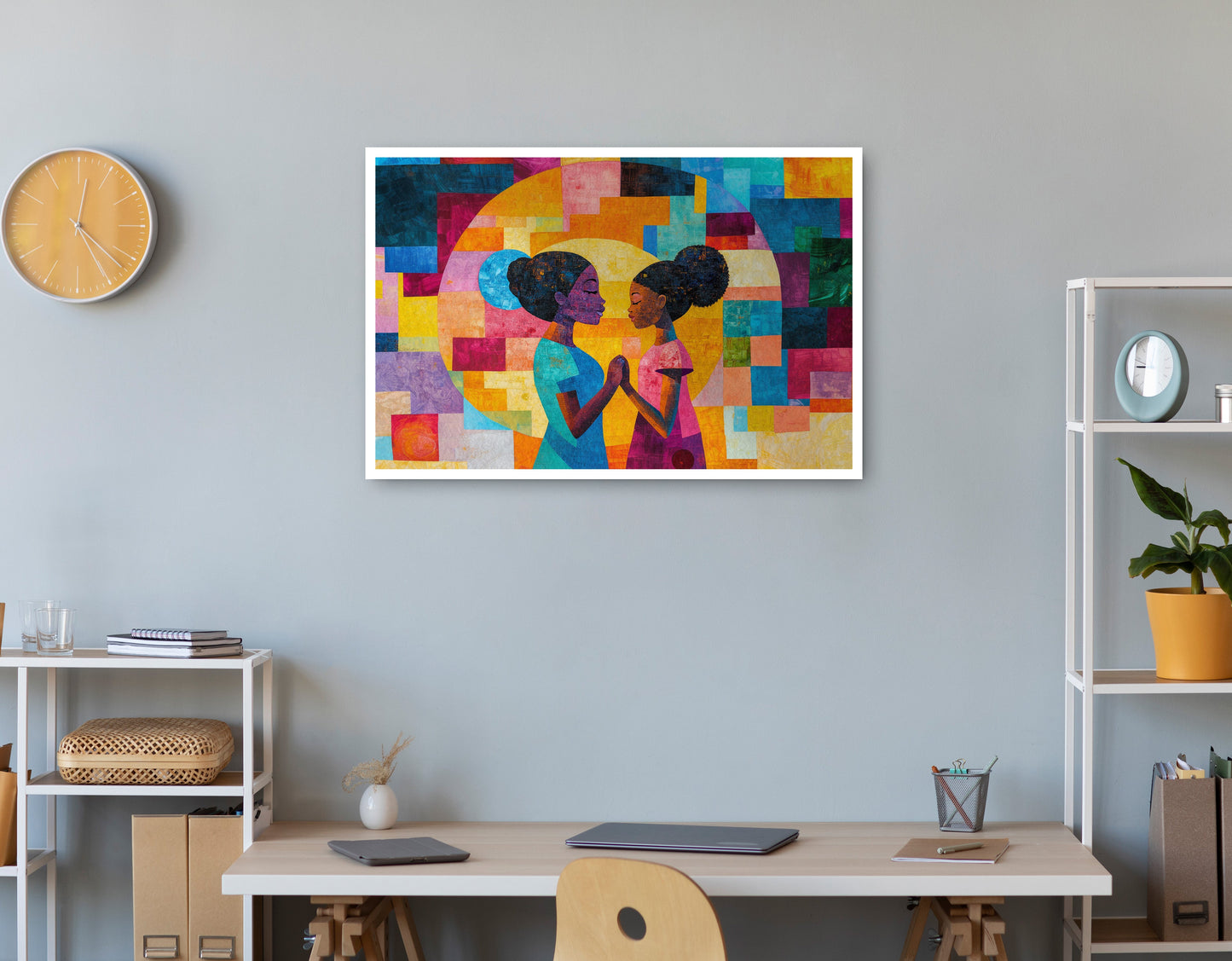 Black Girls Friendship Black children wall art print view