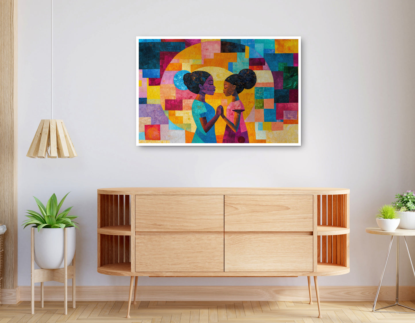 Alternate view of Black Girls Friendship Black children wall art canvas print