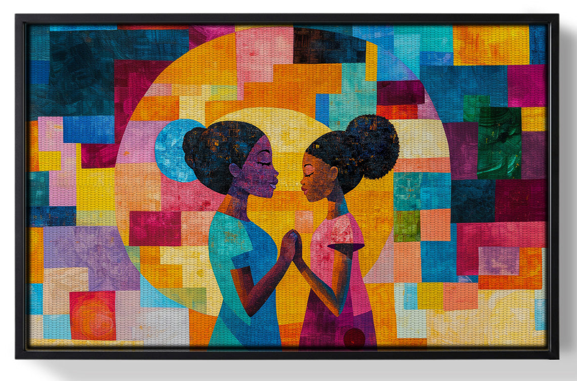 Framed Black Girls Friendship Black children wall art for home decor