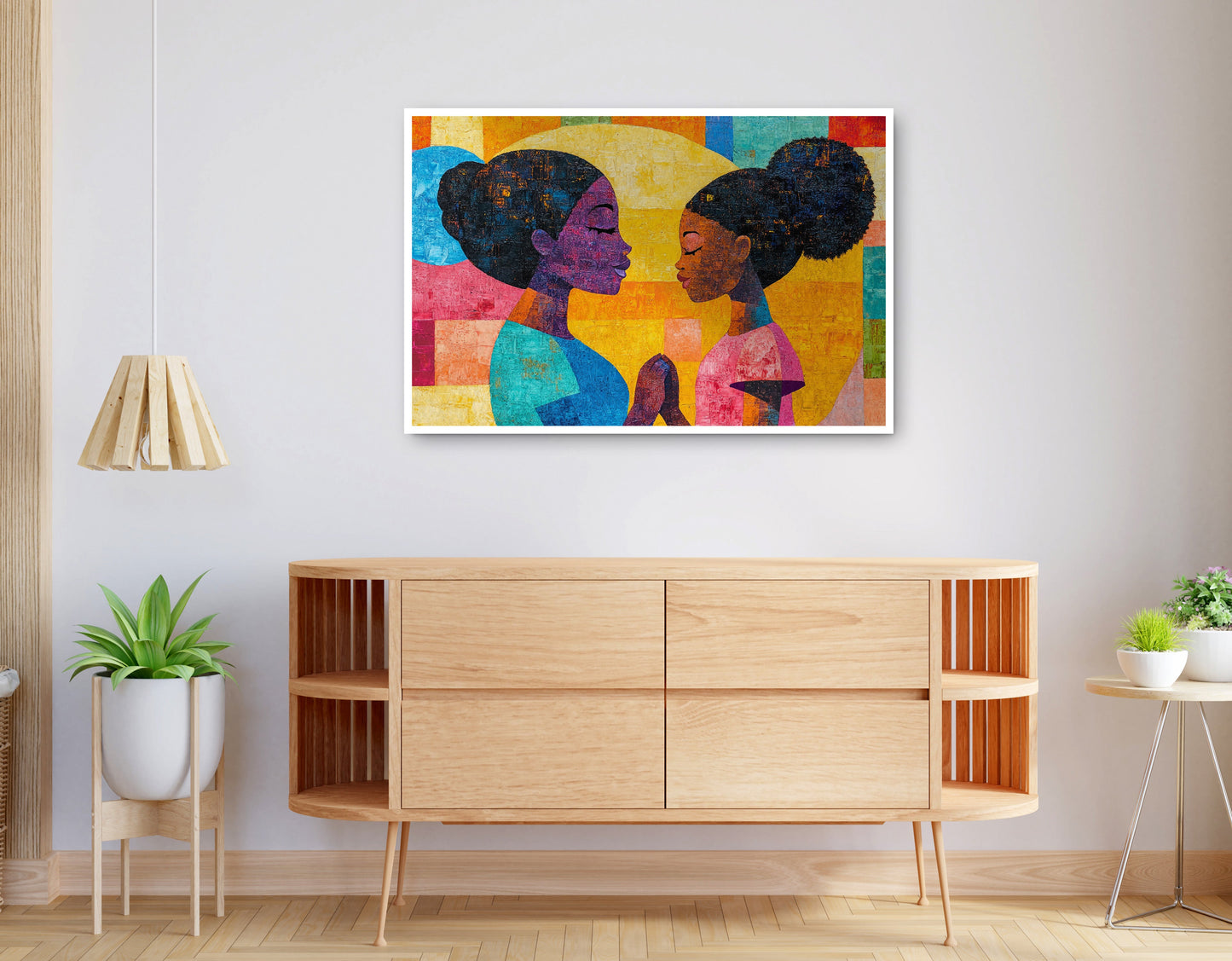 Alternate view of Black Women Prayer Portrait Black woman wall art canvas print