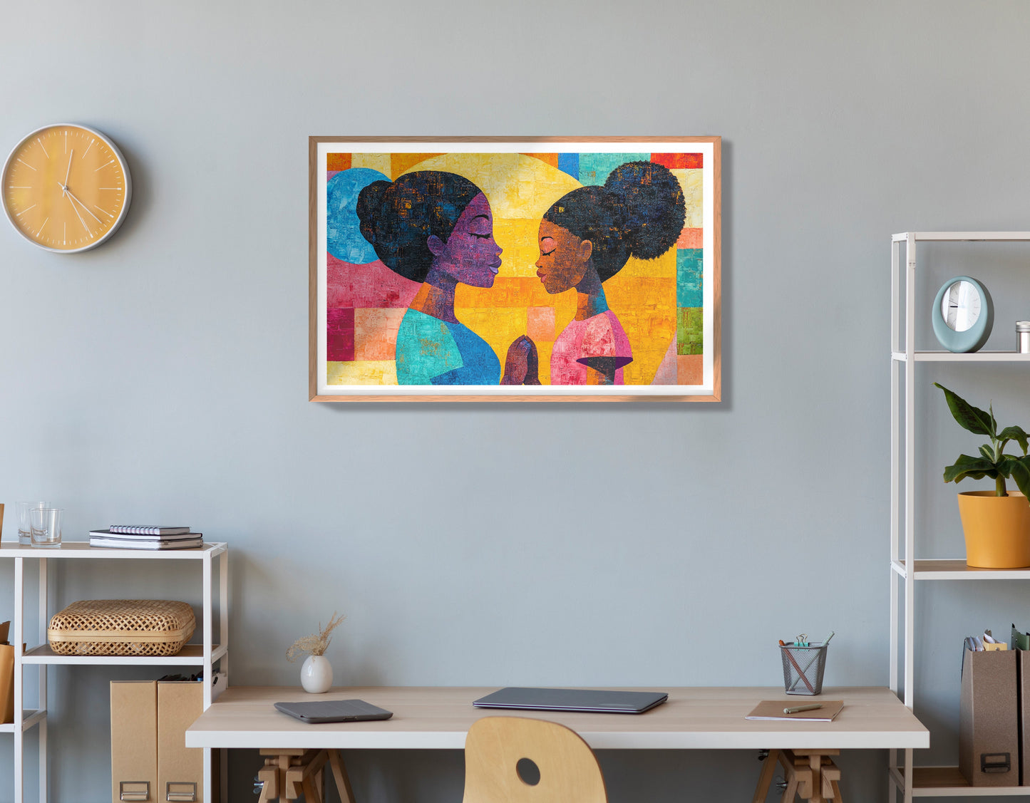 Black Women Prayer Portrait Black woman wall art view 84