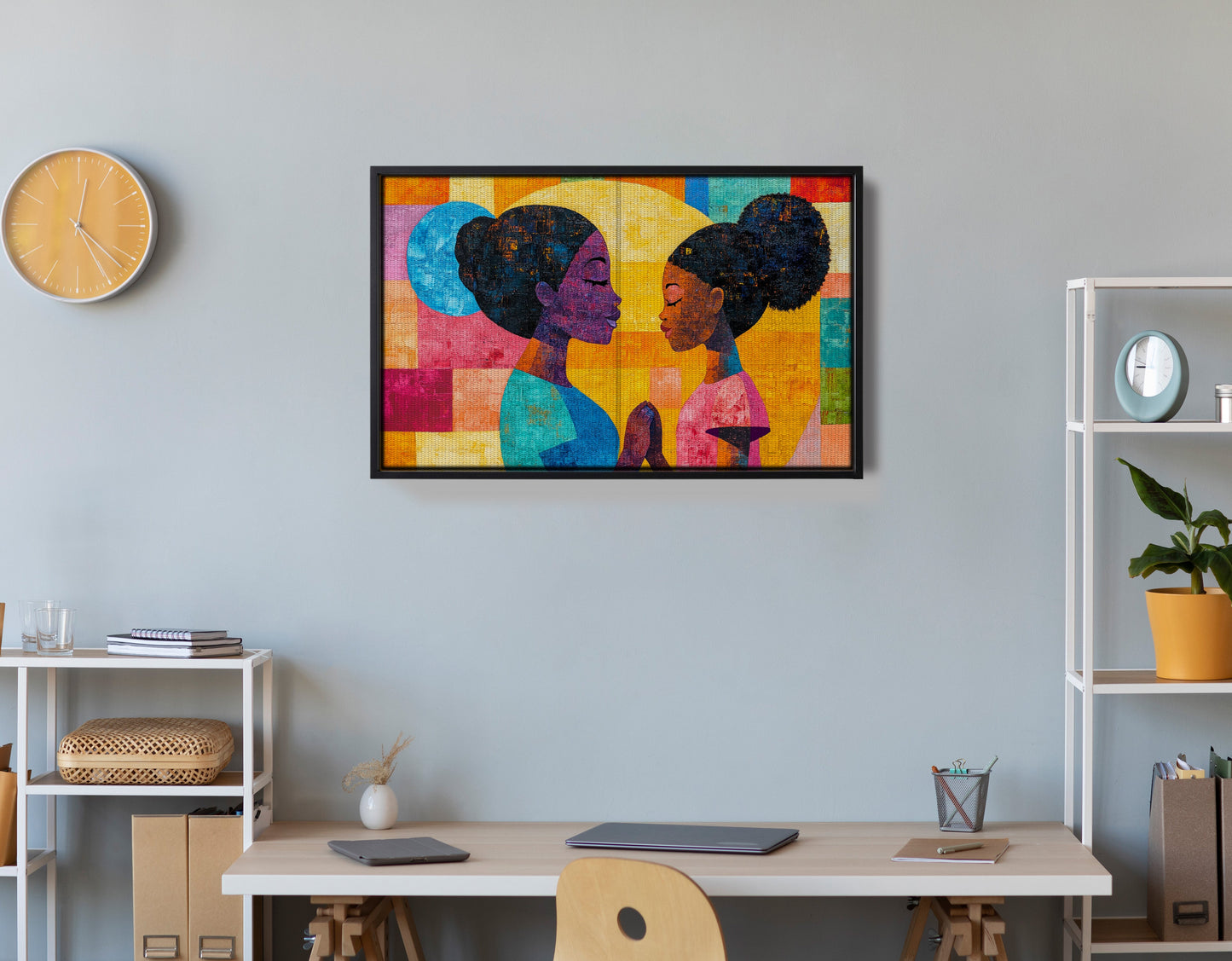 Black Women Prayer Portrait Black woman wall art view 30