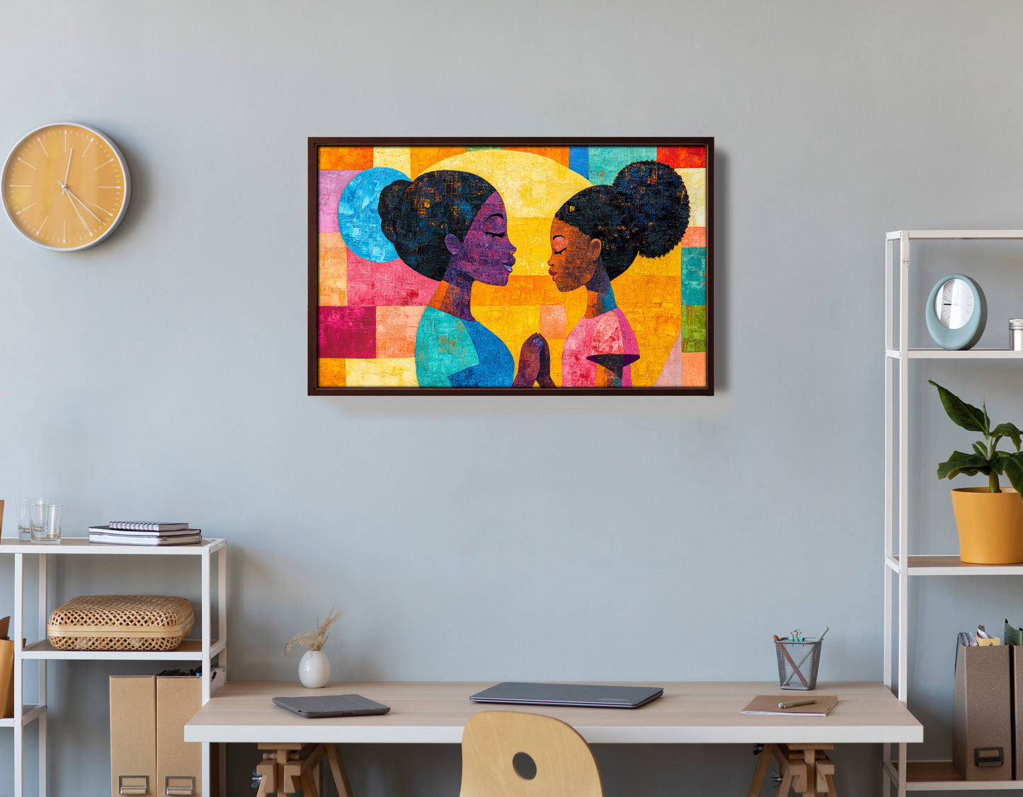 Black Women Prayer Portrait Black woman wall art view 36