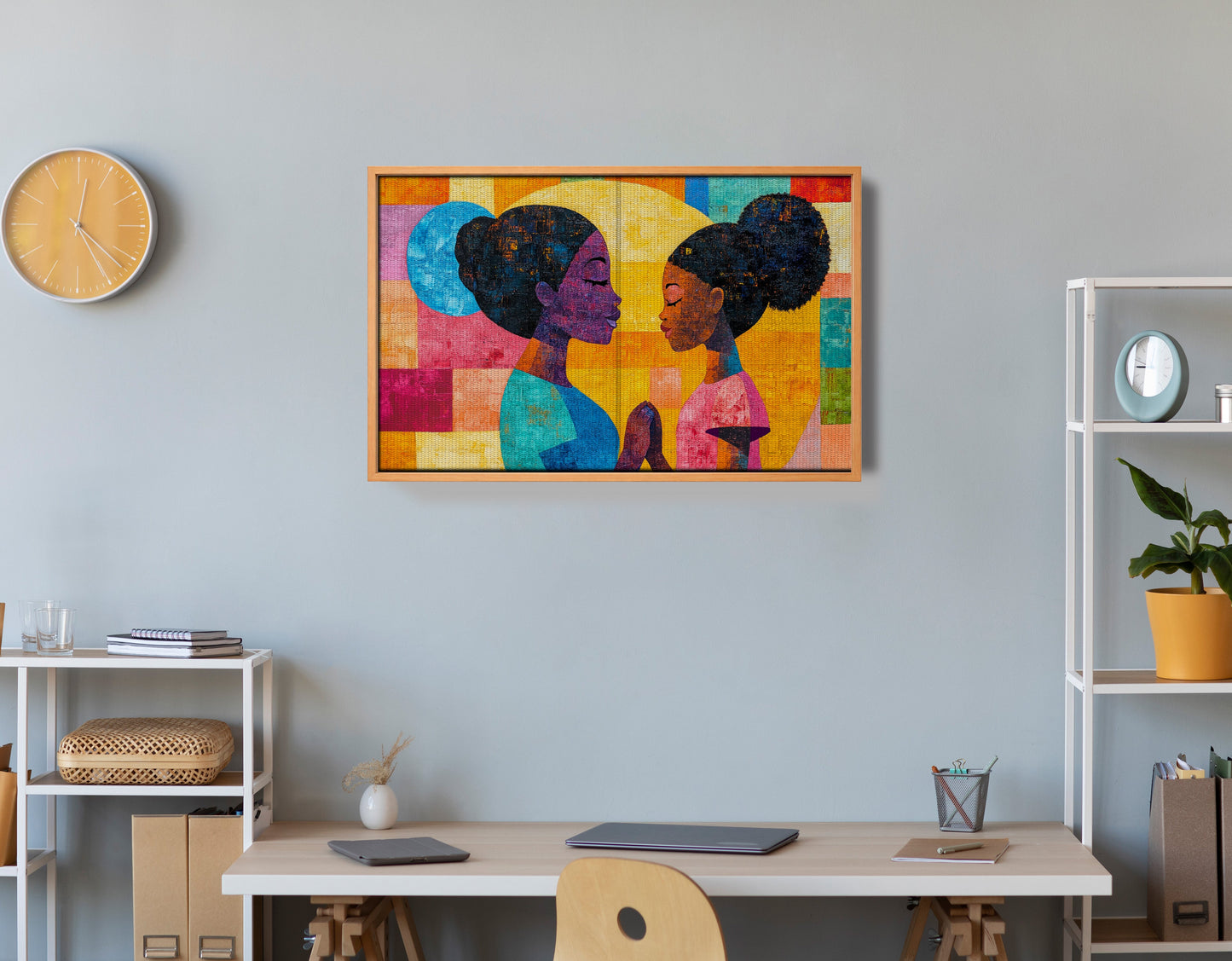 Black Women Prayer Portrait Black woman wall art view 48