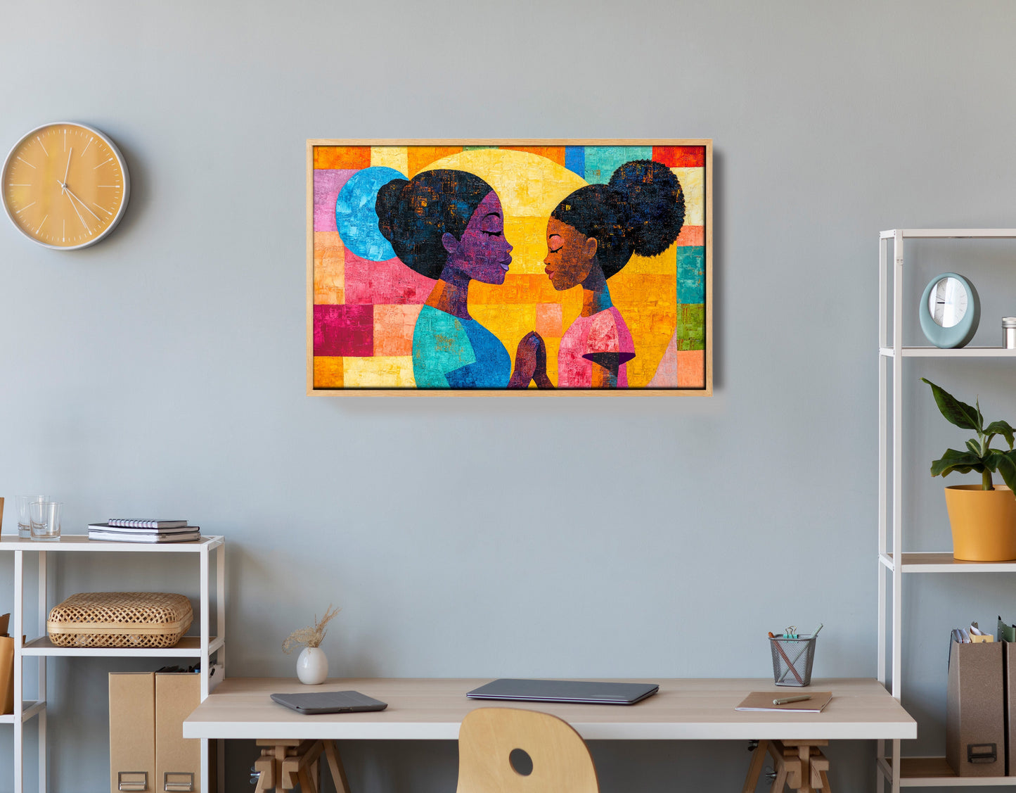 Black Women Prayer Portrait Black woman wall art view 54