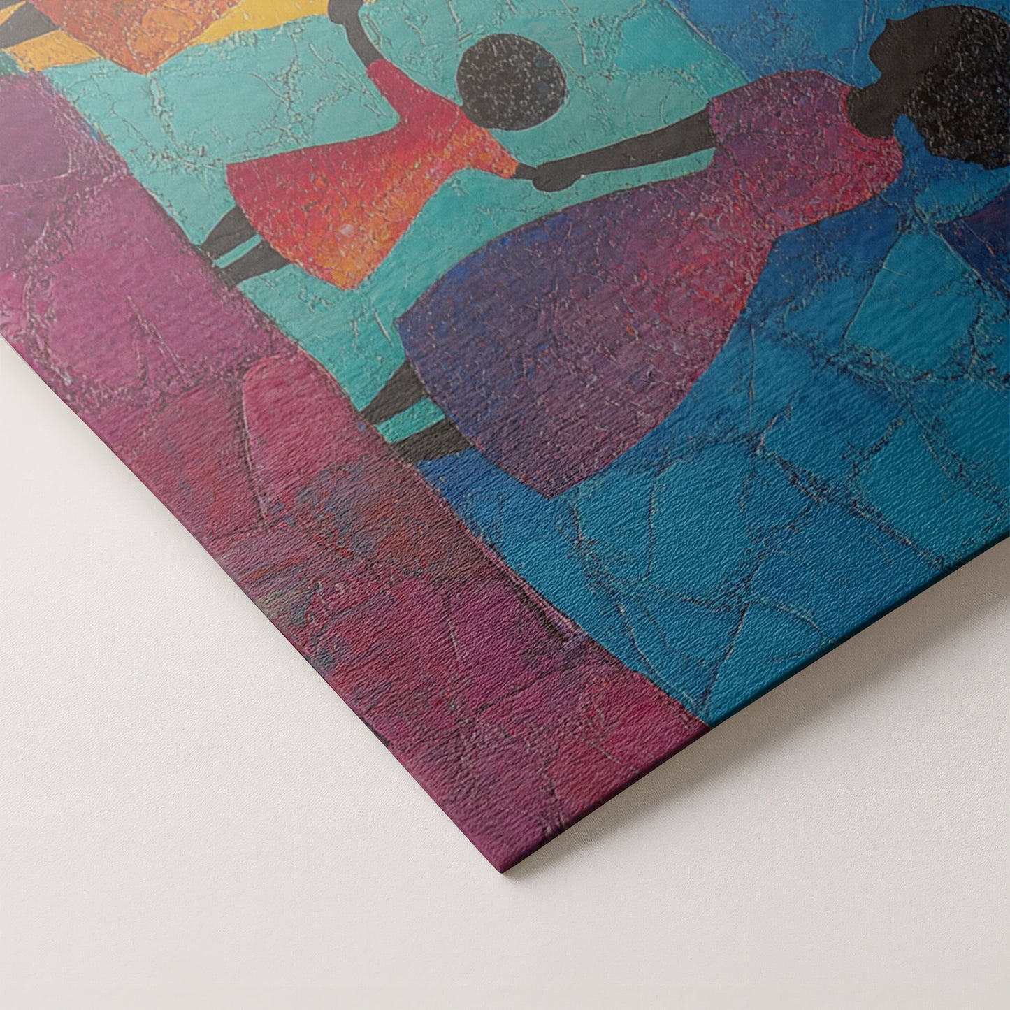 Black Mother and Child Abstract Black family wall art artwork by MoomZee Artwork