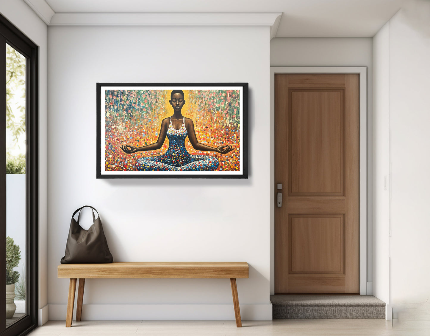 Black Woman Meditation Floral African American wall art view 71