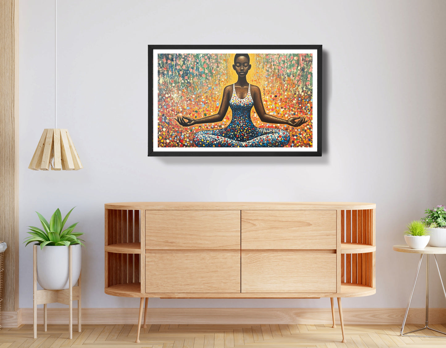 Black Woman Meditation Floral African American wall art view 68