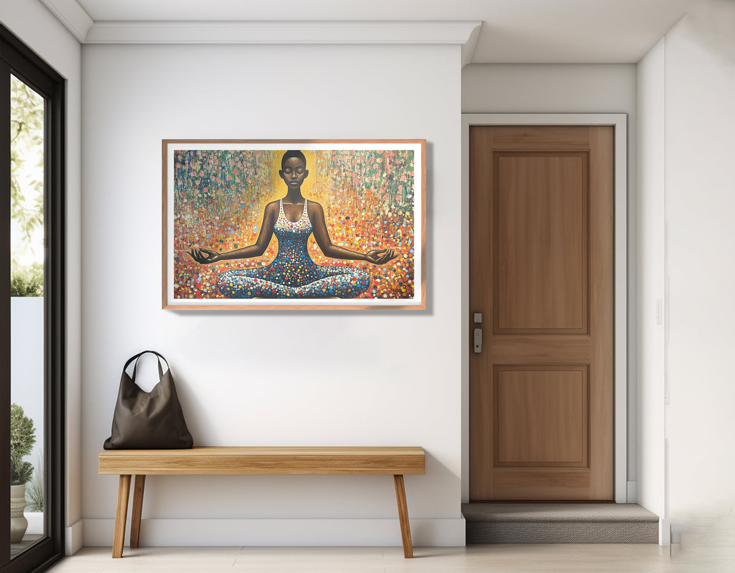 Black Woman Meditation Floral African American wall art view 83