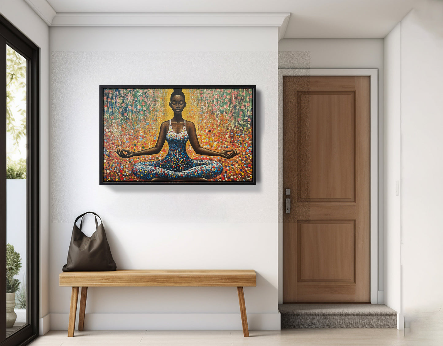 Black Woman Meditation Floral African American wall art view 29