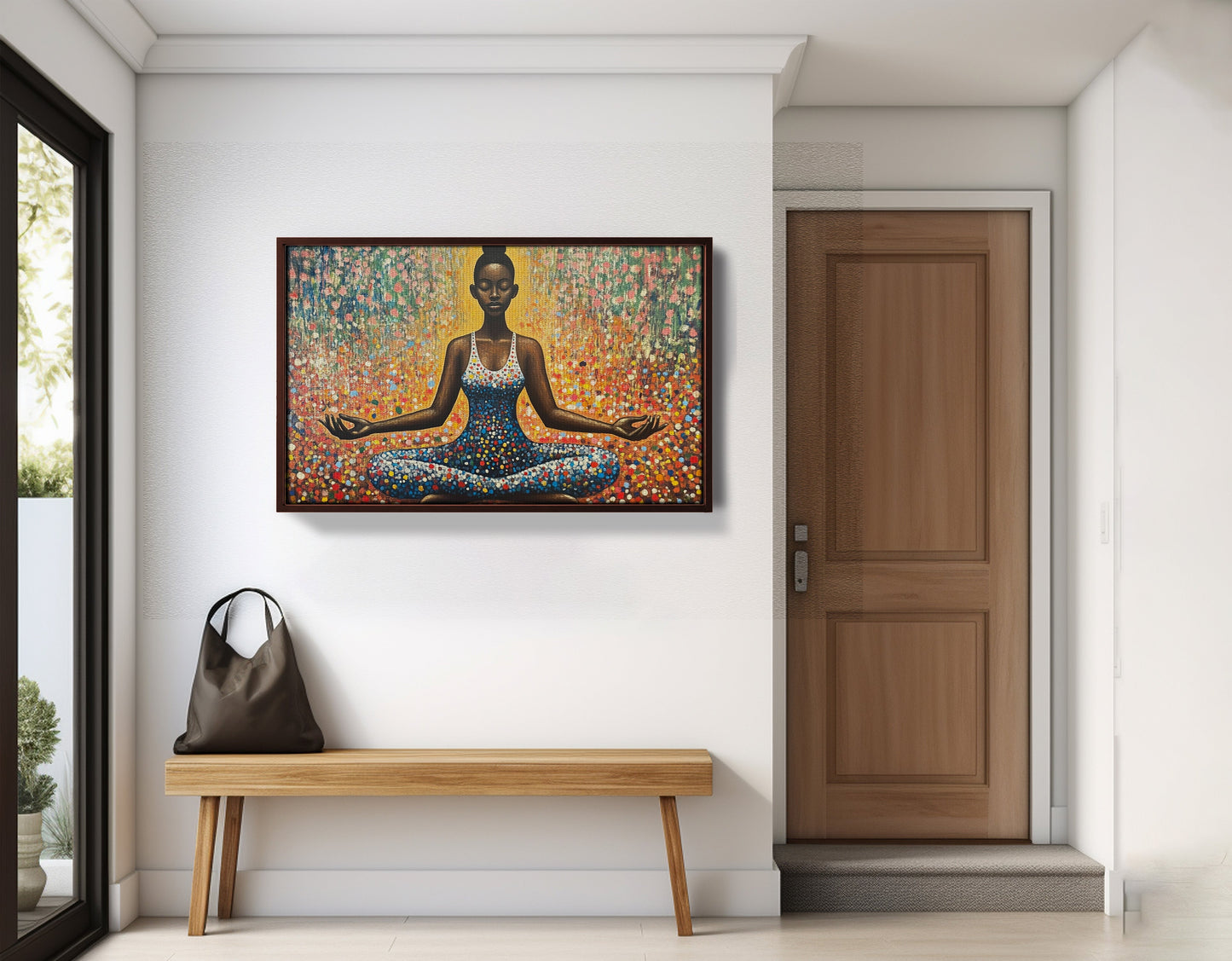Black Woman Meditation Floral African American wall art view 35
