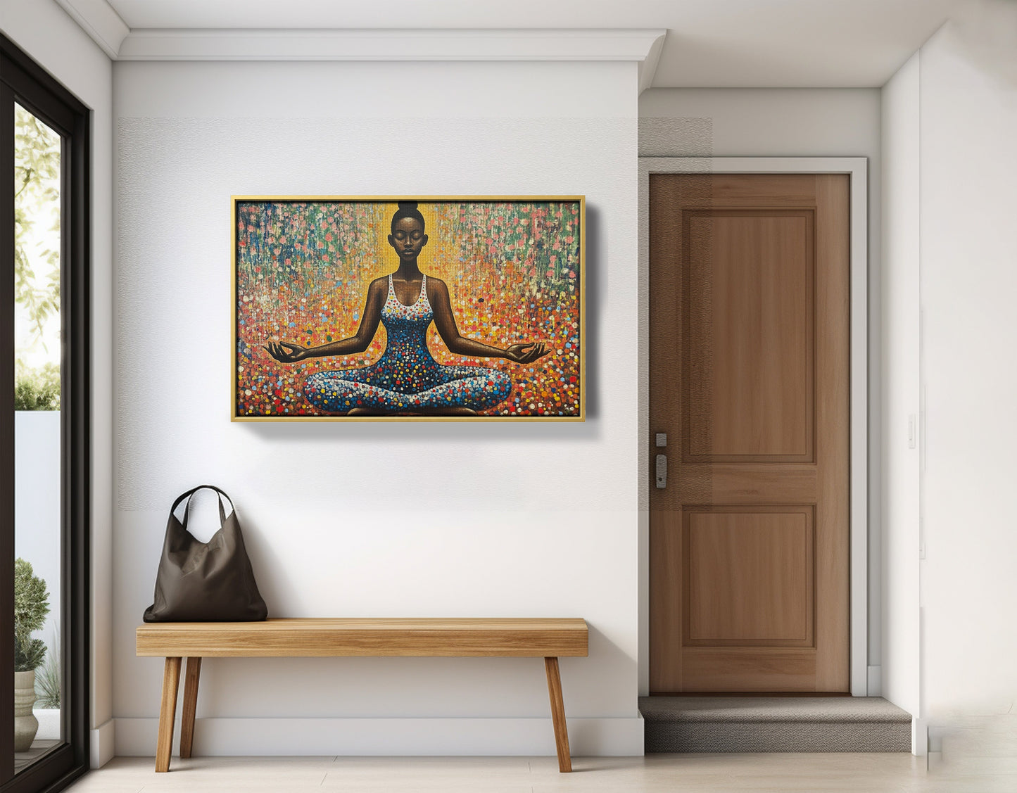 Black Woman Meditation Floral African American wall art view 41