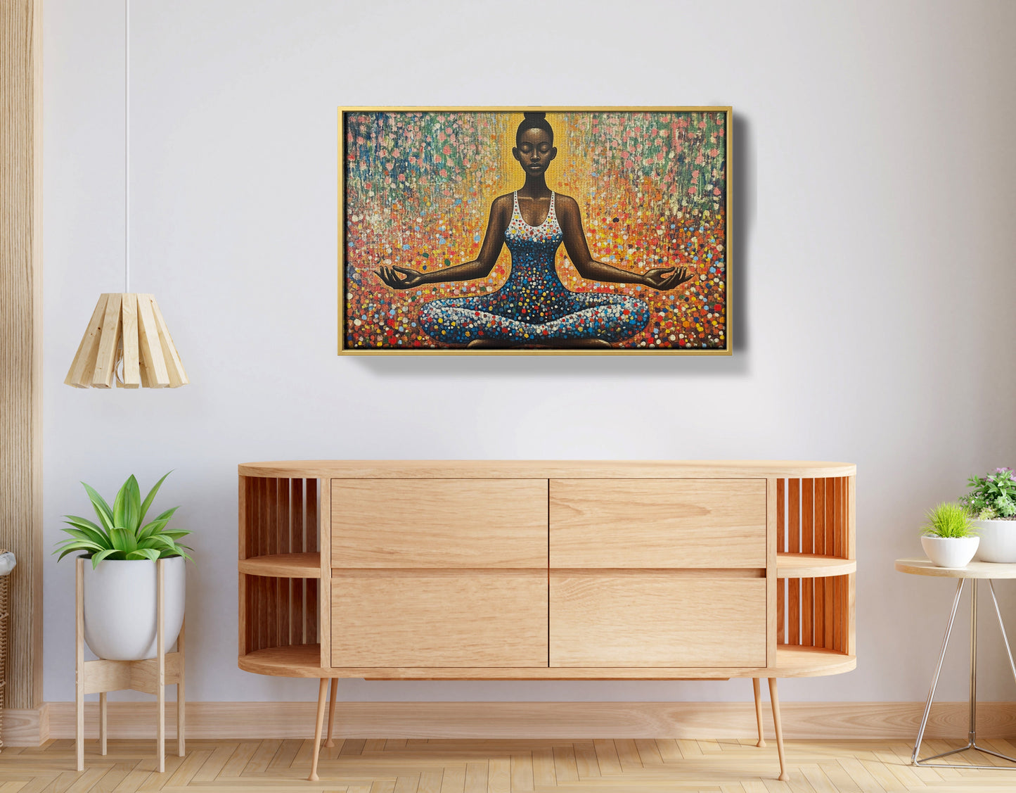 Black Woman Meditation Floral African American wall art view 38