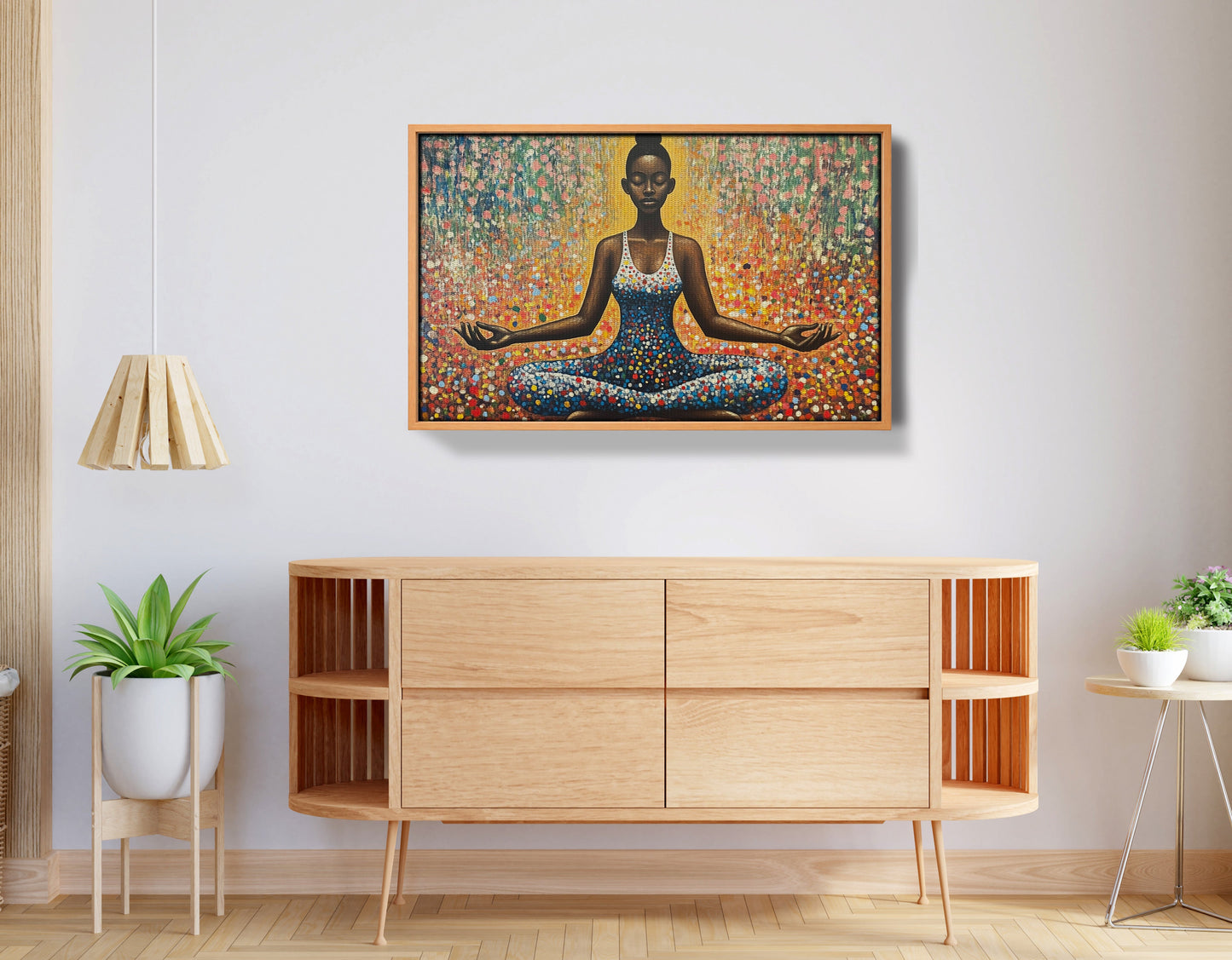Black Woman Meditation Floral African American wall art view 44