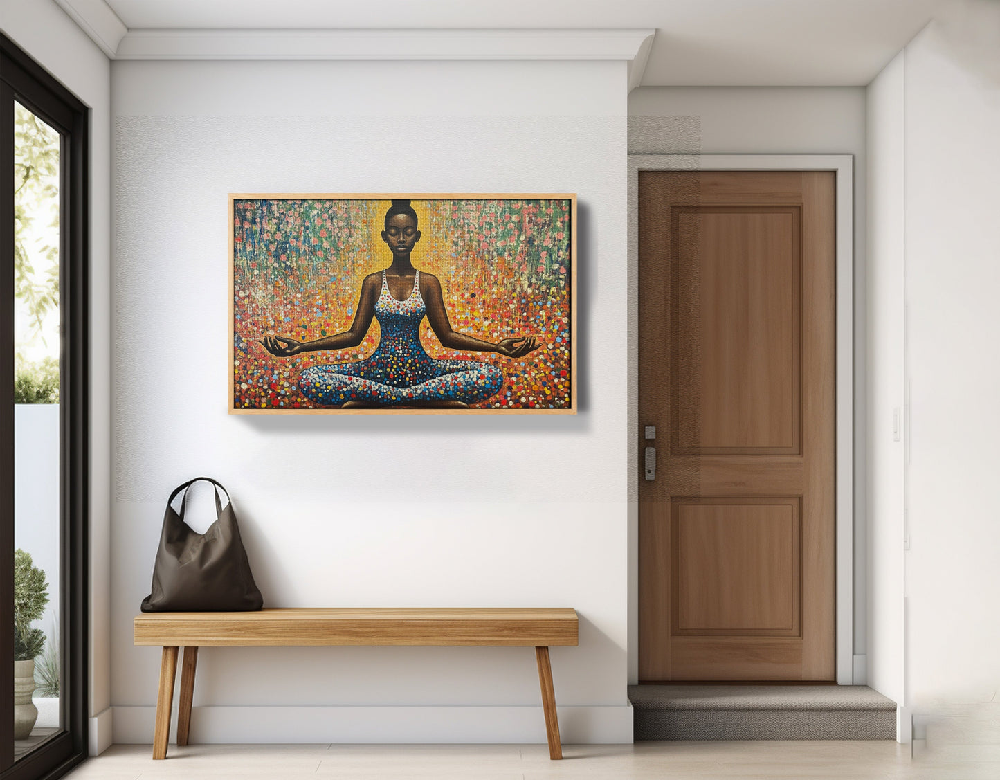 Black Woman Meditation Floral African American wall art view 53