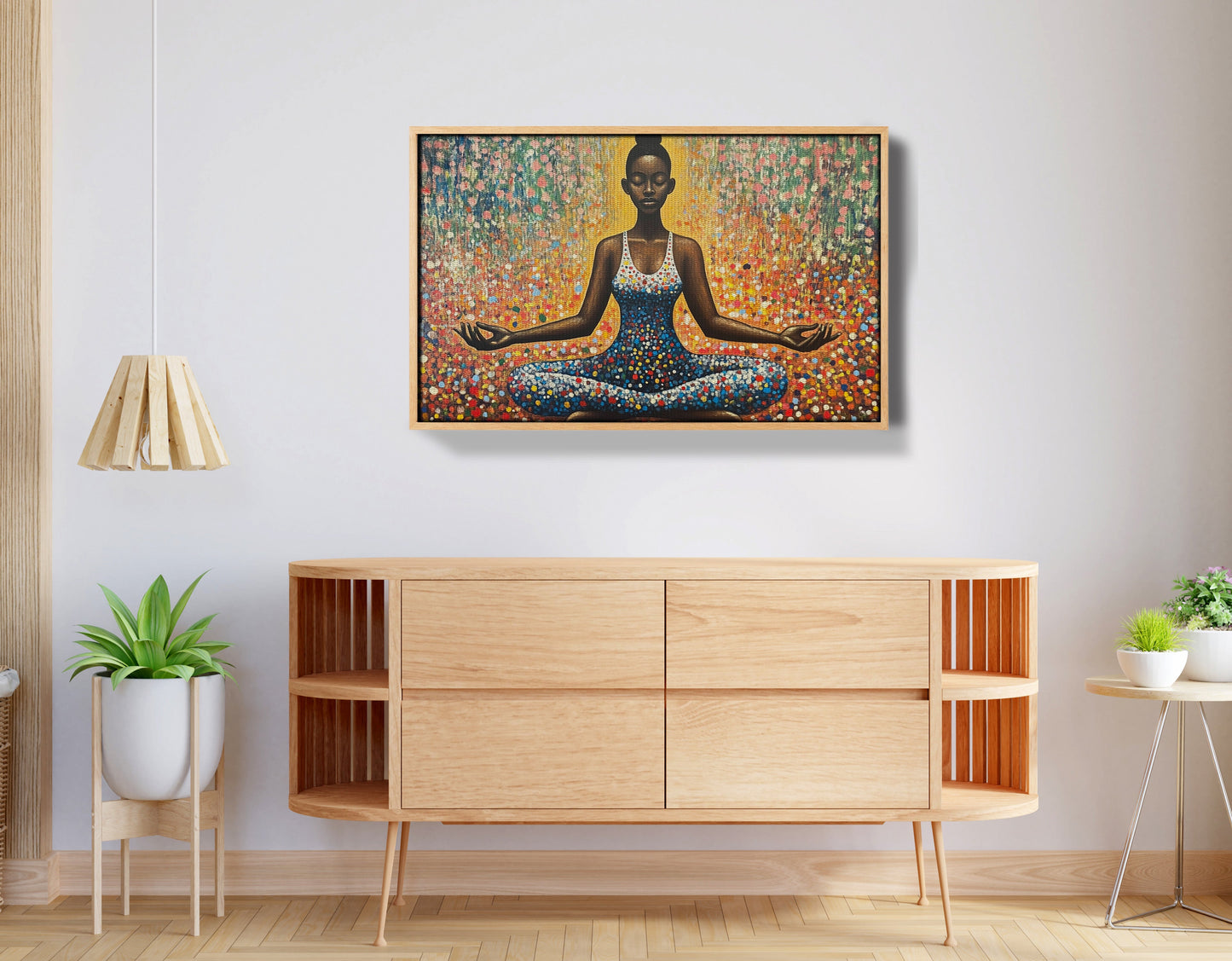Black Woman Meditation Floral African American wall art view 50