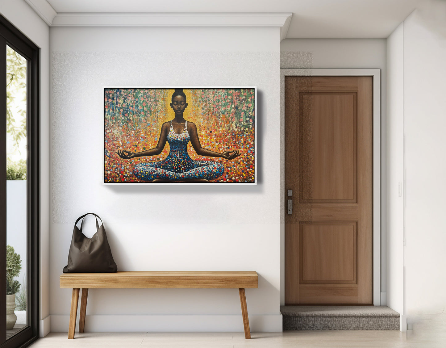 Black Woman Meditation Floral African American wall art view 65