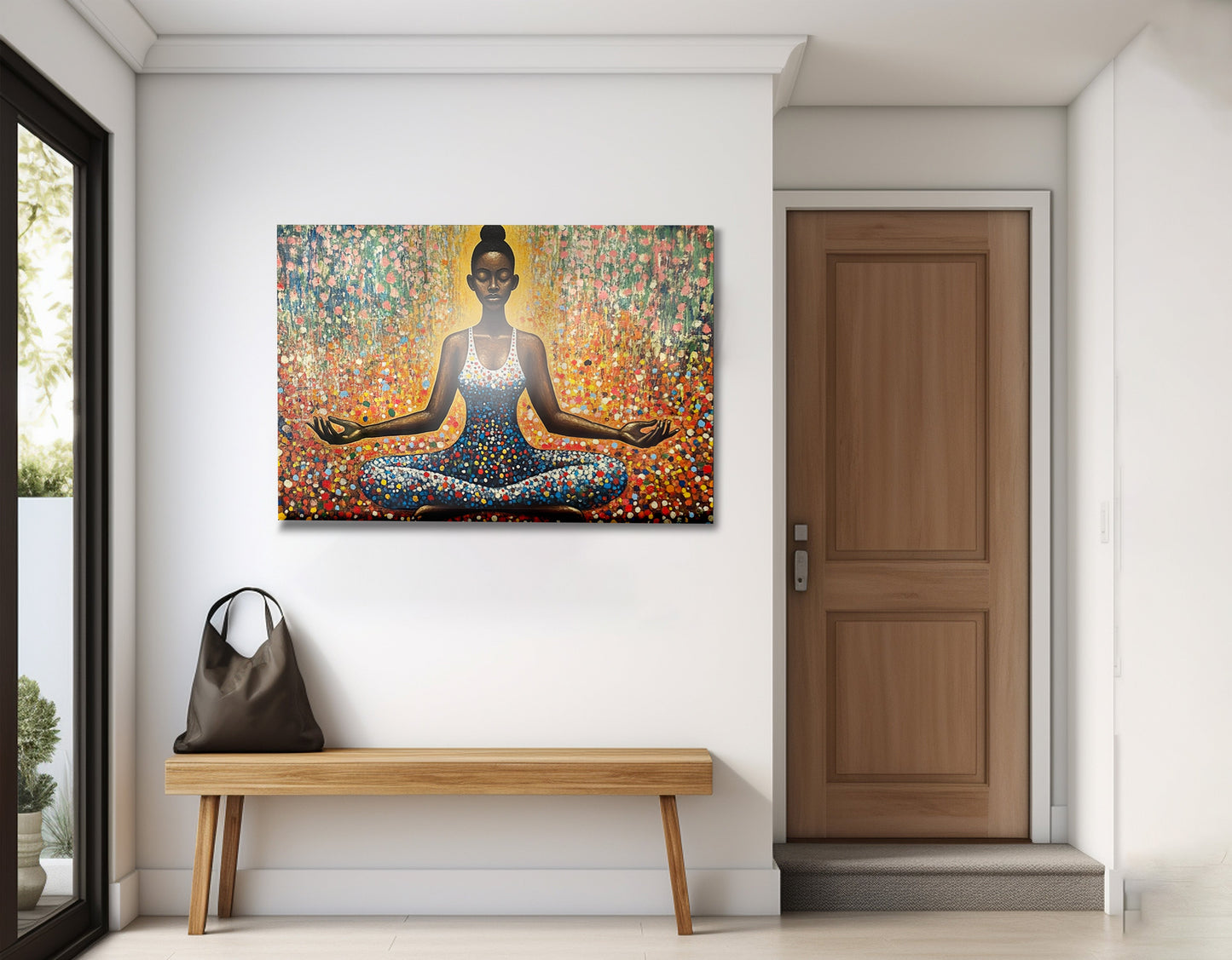 Black Woman Meditation Floral African American wall art view 23