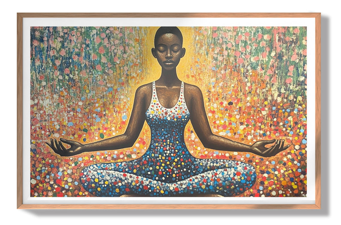 Black Woman Meditation Floral African American wall art view 79