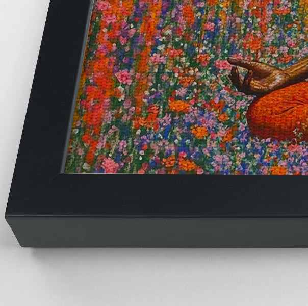 Black Woman Red Yoga Meditation African American wall art view 28