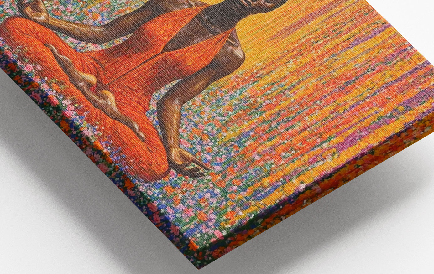 Black Woman Red Yoga Meditation African American wall art view 16