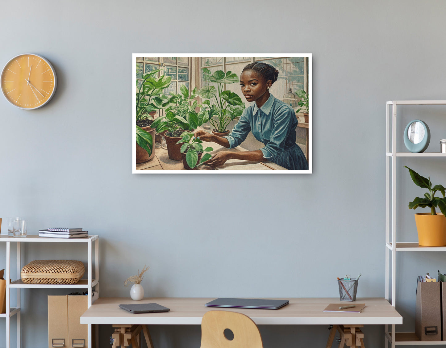 Black Girl Plant Lover Black children wall art print view