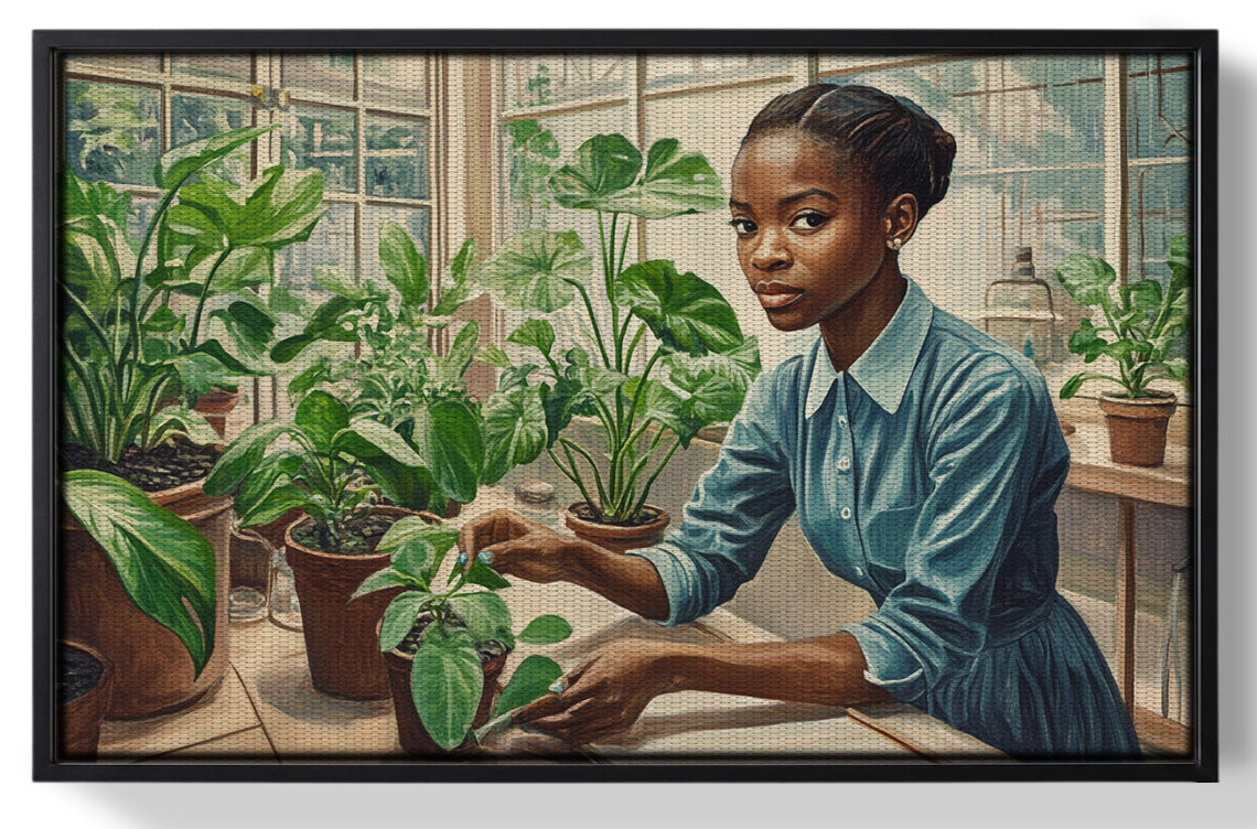 Framed Black Girl Plant Lover Black children wall art for home decor
